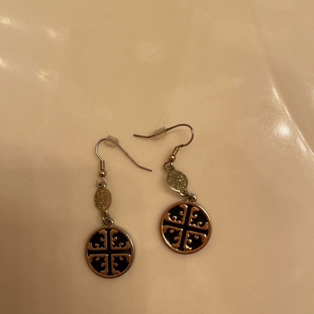 Black Cross Like Design Earrings